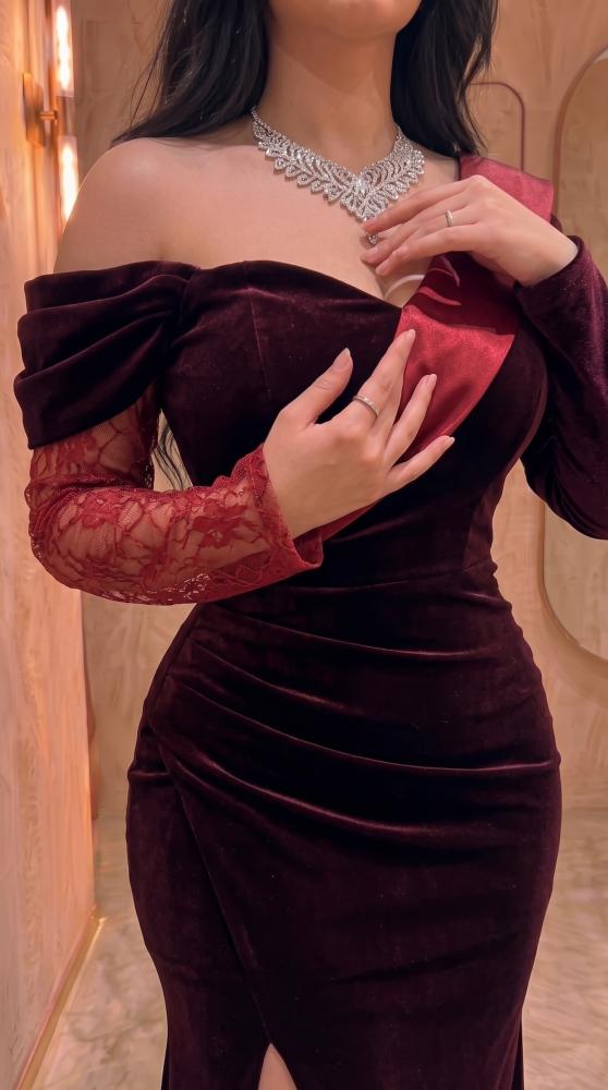 فستان ريناز البرغندي
