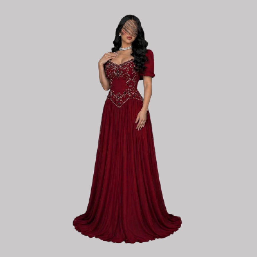 Evening dress Barbie and Georgette hand embroidery