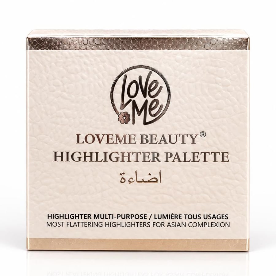 هايلايتر لافمي بيوتي LOVEME BEAUTY لإضاءة الوجه – 4 درجات لامعة فضي وردي شامبين وذهبي