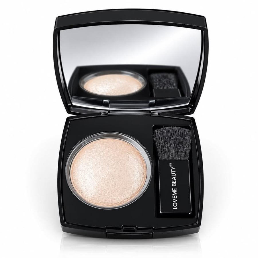 هايلايتر لافمي بيوتي لإضاءة الوجه بلمعة مشرقة مع فرشاة ومرآة – LOVEME BEAUTY Highlight