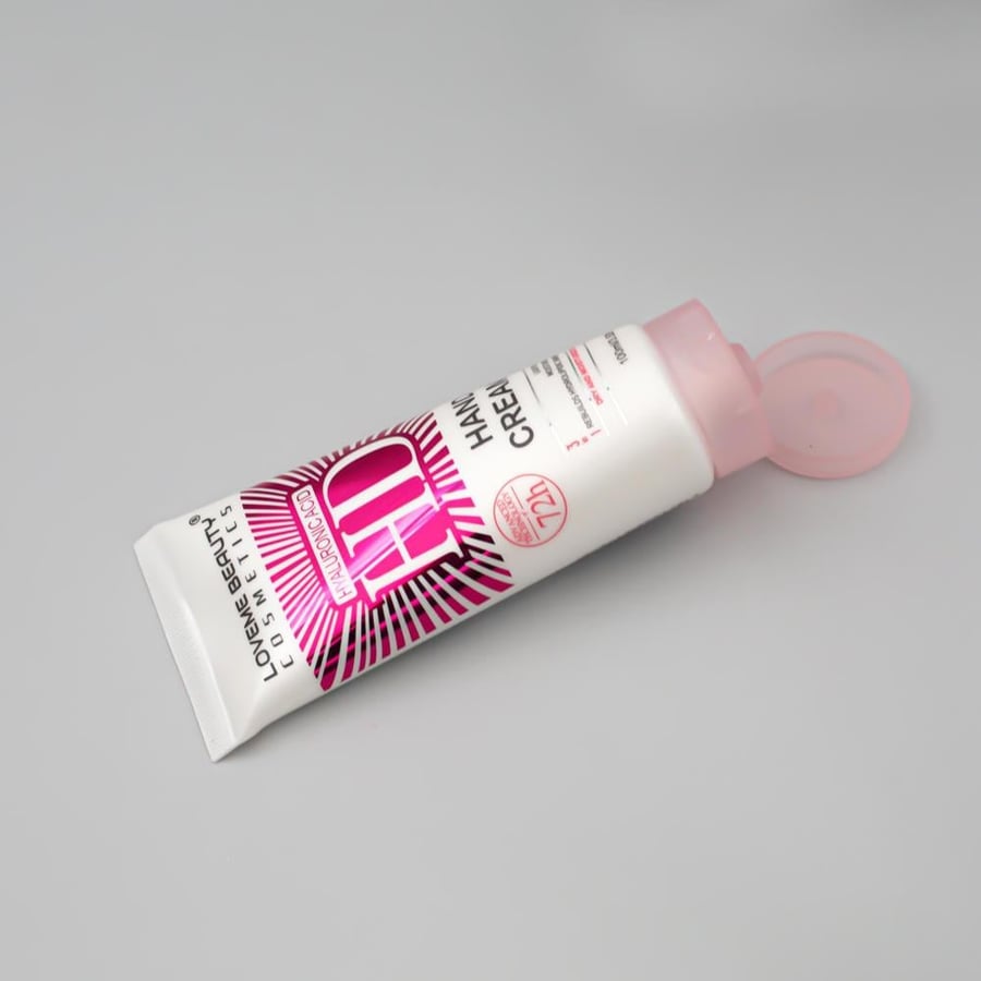 Moisturizing and brightening hand cream HD with hyaluronic acid formula lasts up to 72 hours from La Femme Beauty.