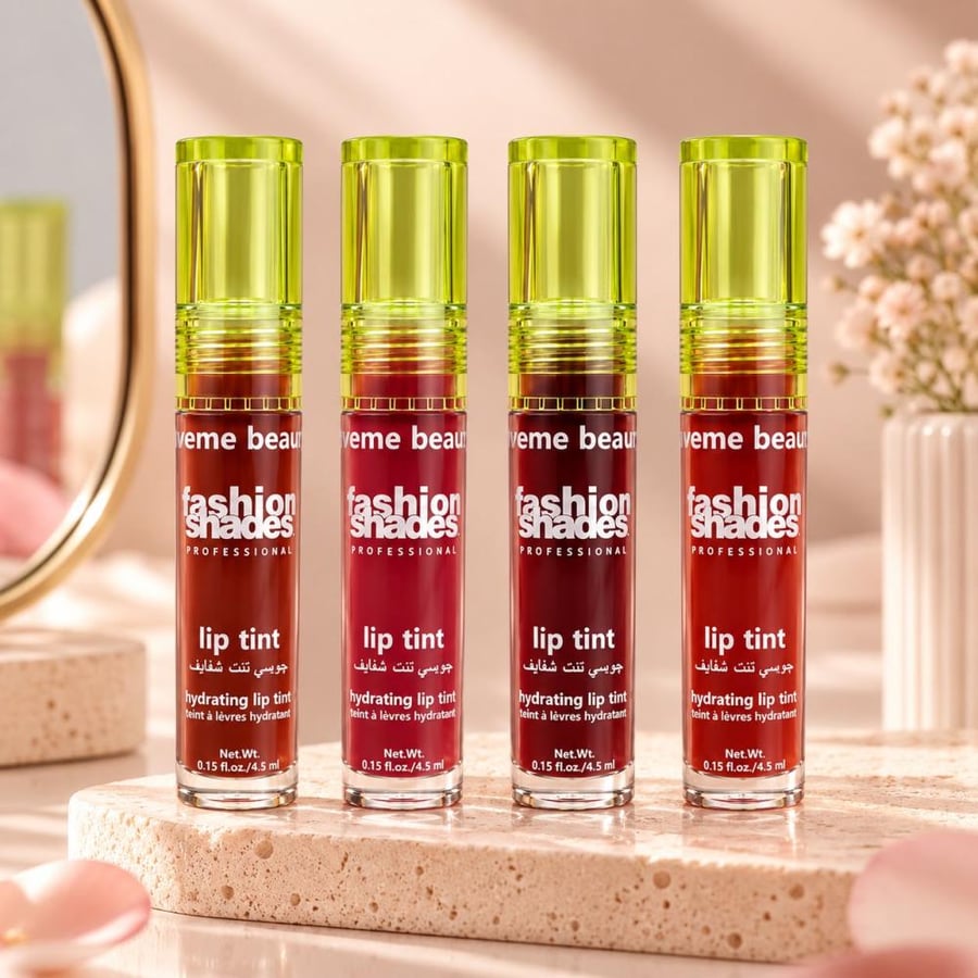 طقم جويسي تنت شفايف 4 حبات Fashion Shades مرطب بألوان متنوعة من LoveMe Beauty حجم 4.5 مل للحبة