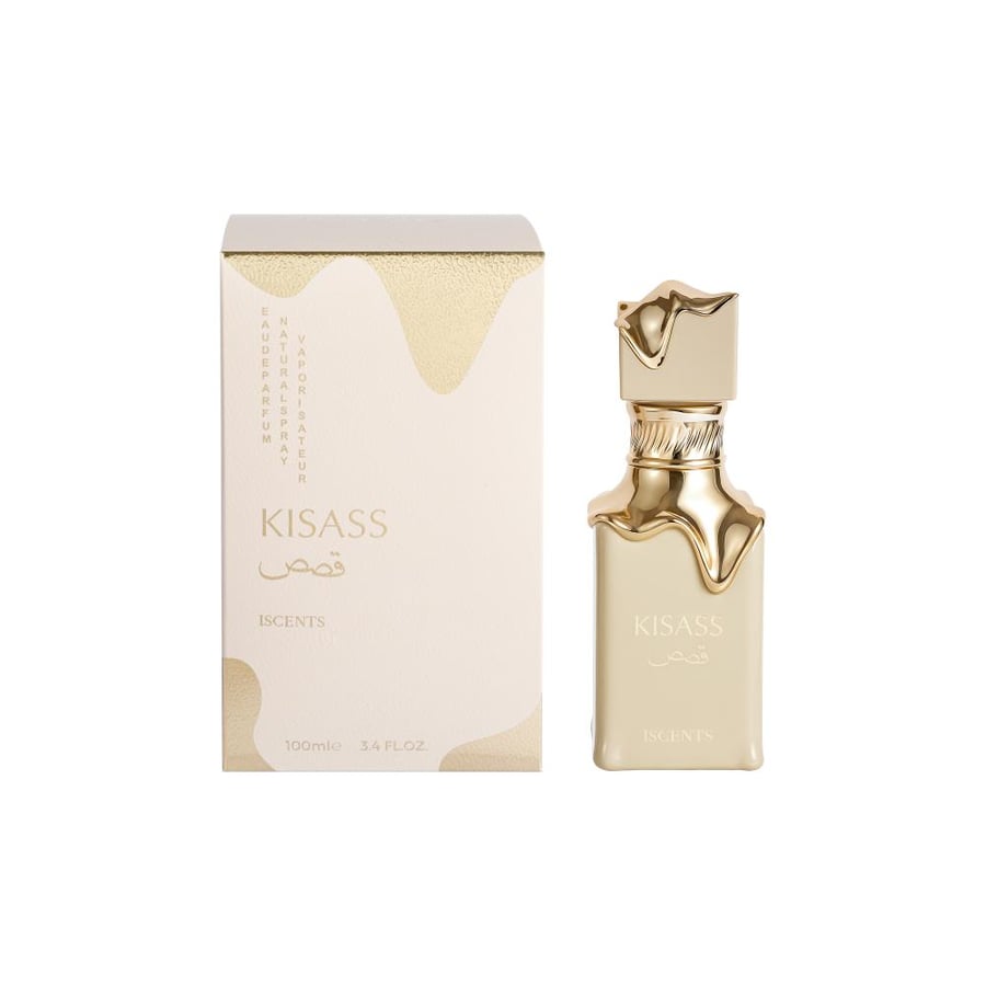 عطر قصص KISASS من آيسنت للجنسين أو دو بارفيوم 100 مل بتصميم ذهبي