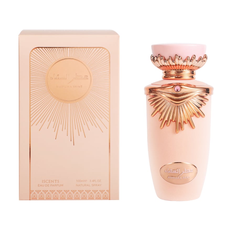 عطر السماء الوردي النسائي أو دو بارفيوم 100 مل بتصميم مخملي وغطاء تاج