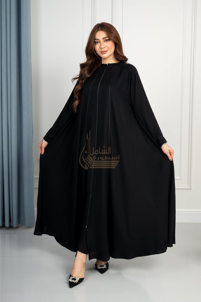عباية كلوش سحاب مزينة بقيطان-238