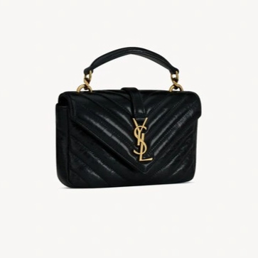 COLLEGE MINI CHAIN BAG IN SHINY CRACKLED LEATHER