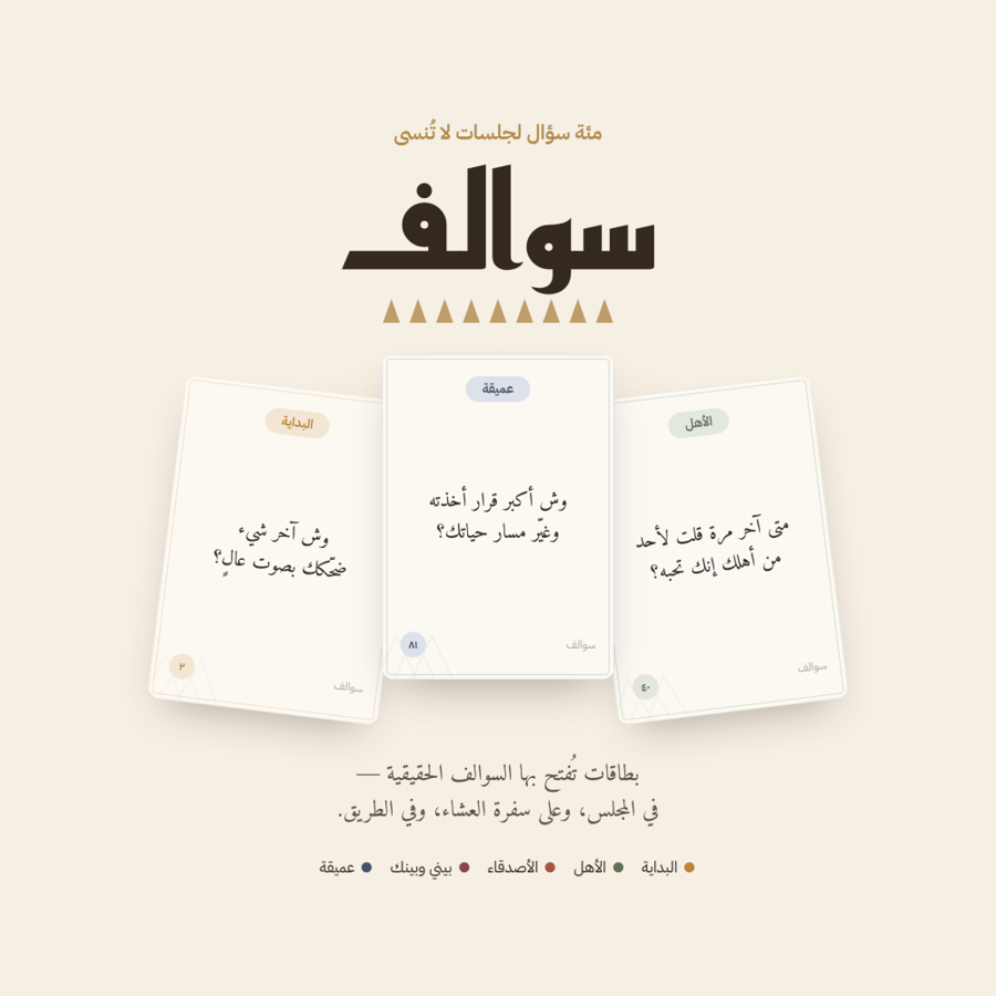 سوالف — ١٠٠ سؤال لجلسات لا تُنسى
