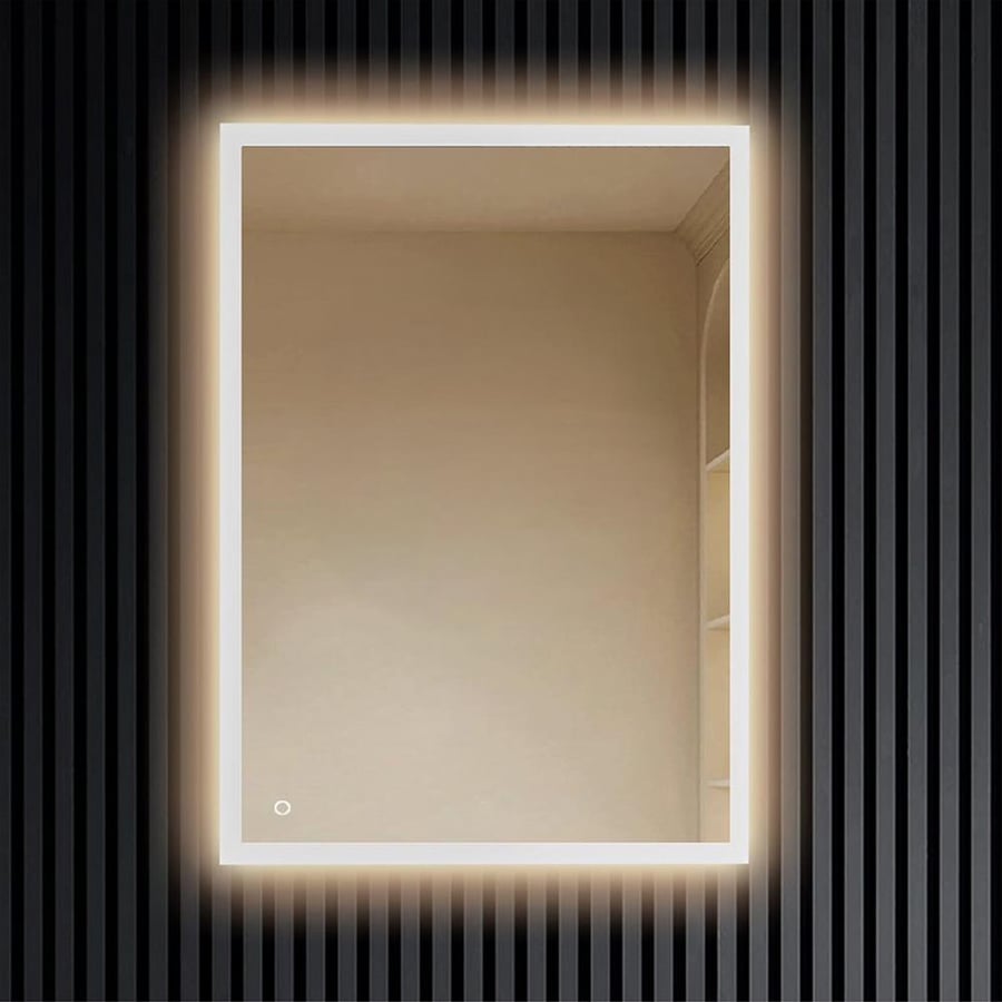 مرايا حمام مضيئة LED ثلاثة ألوان قياس 60*80 سم مع زر لمس