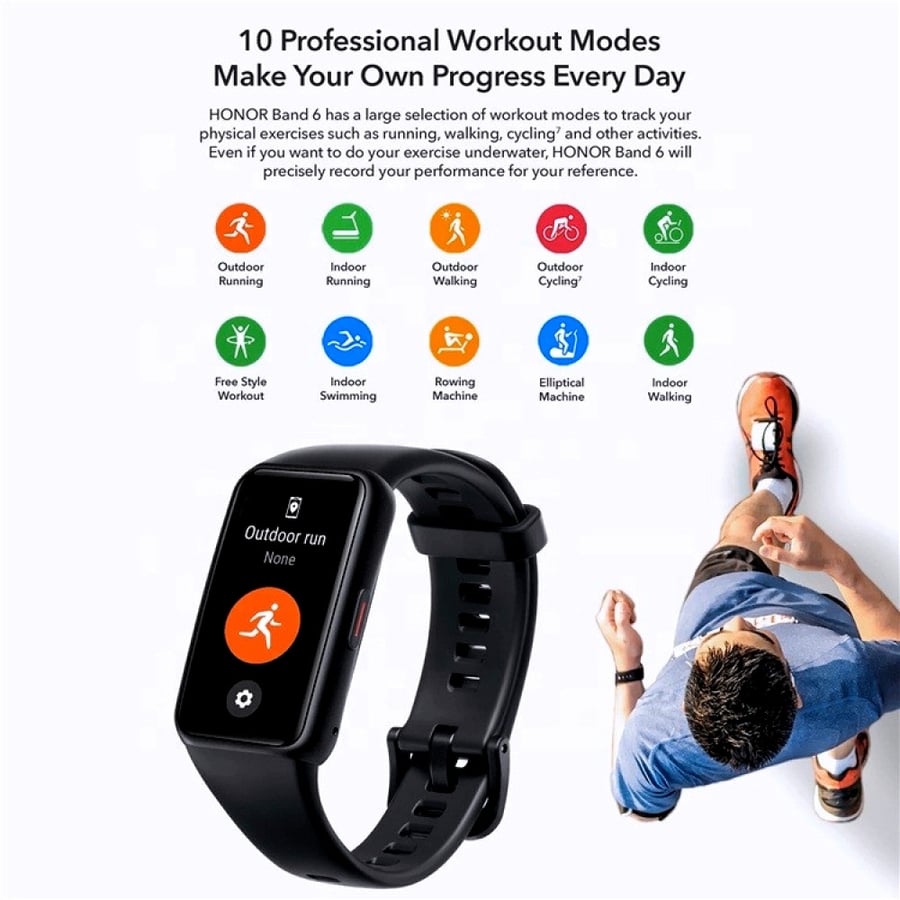 ساعة هونر باند 6 أسود HONOR Band 6 رياضبة وذكية SMART WATCH