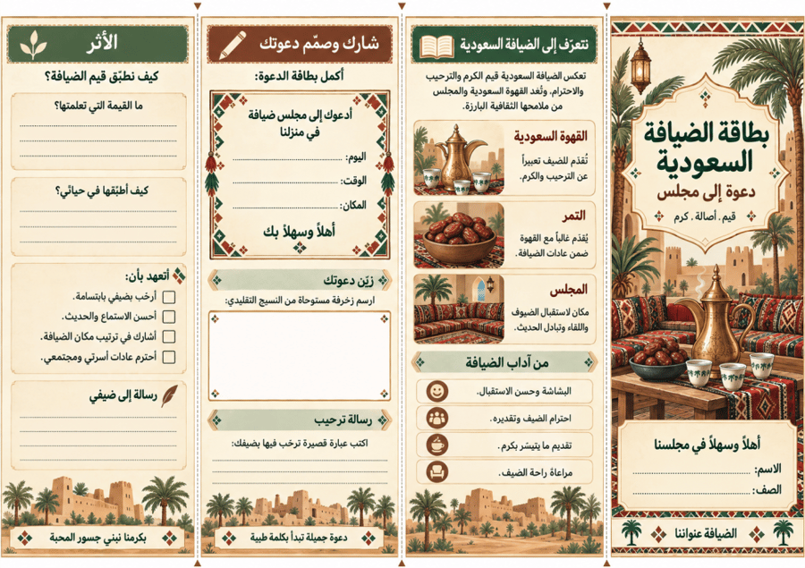 مطوية بطاقة الضيافة السعودية