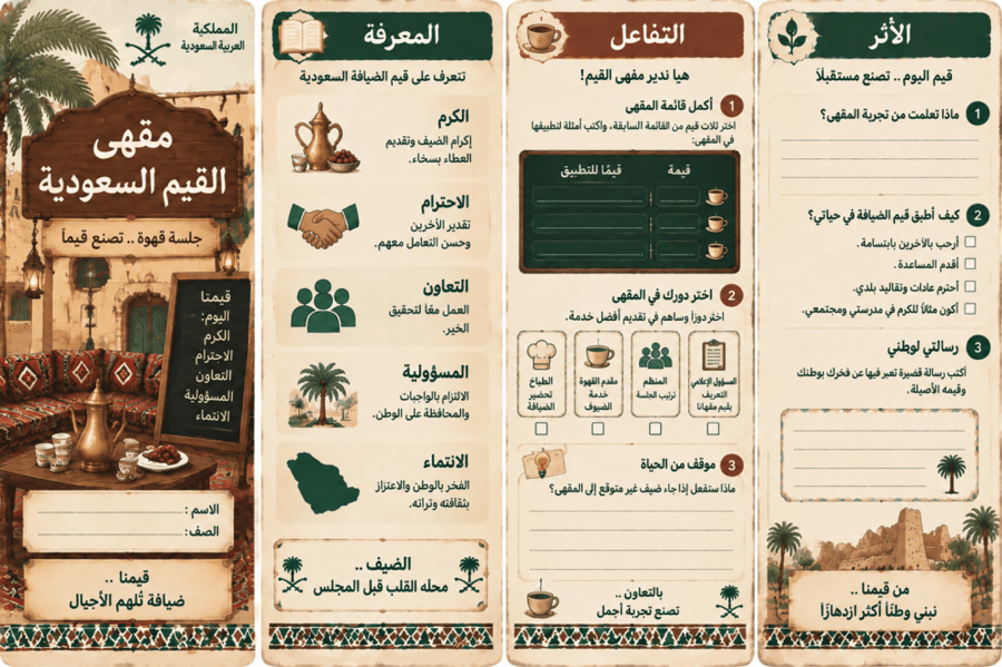 مطوية مقهى القيم السعودية