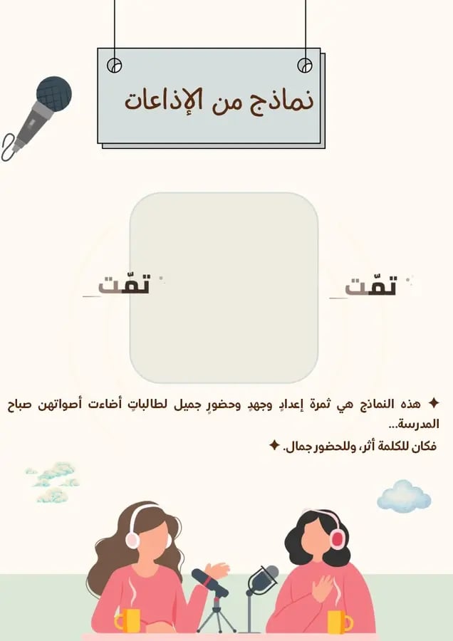 ملف الإذاعة المدرسية | جدول إذاعات جاهز وقالب تقرير ( المنطقة الغربية )