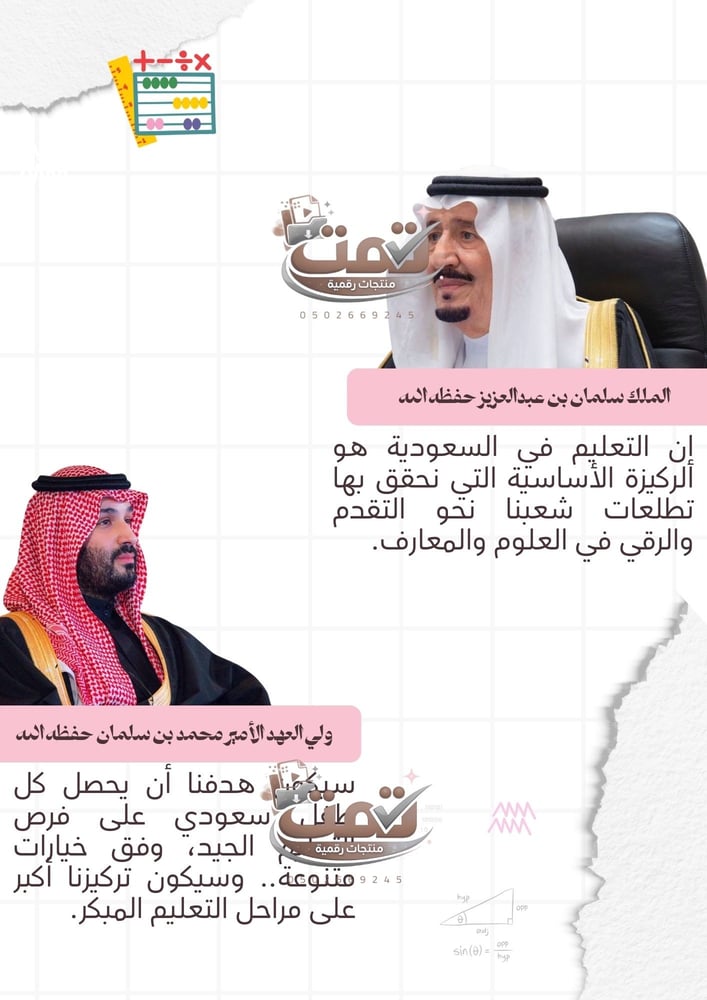 ملف اداء الشواهد الوظيفي ( مادة الرياضيات )
