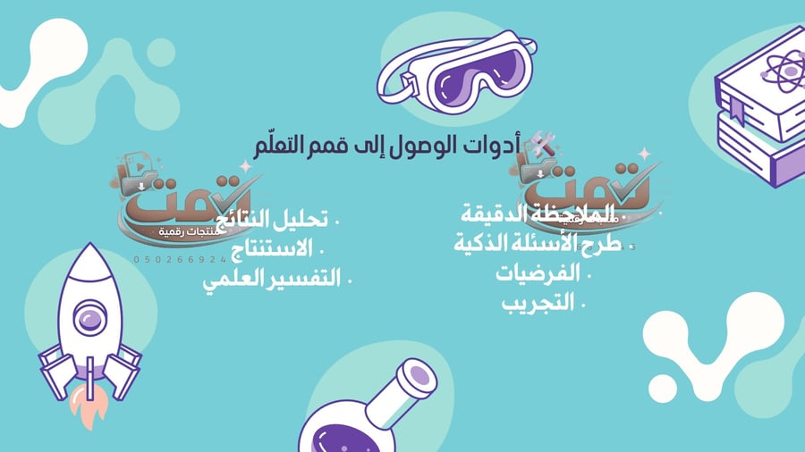 🔬 ورشة قمم التعلّم في العلوم عرض تدريبي احترافي بصيغة بوربوينت مفتوح