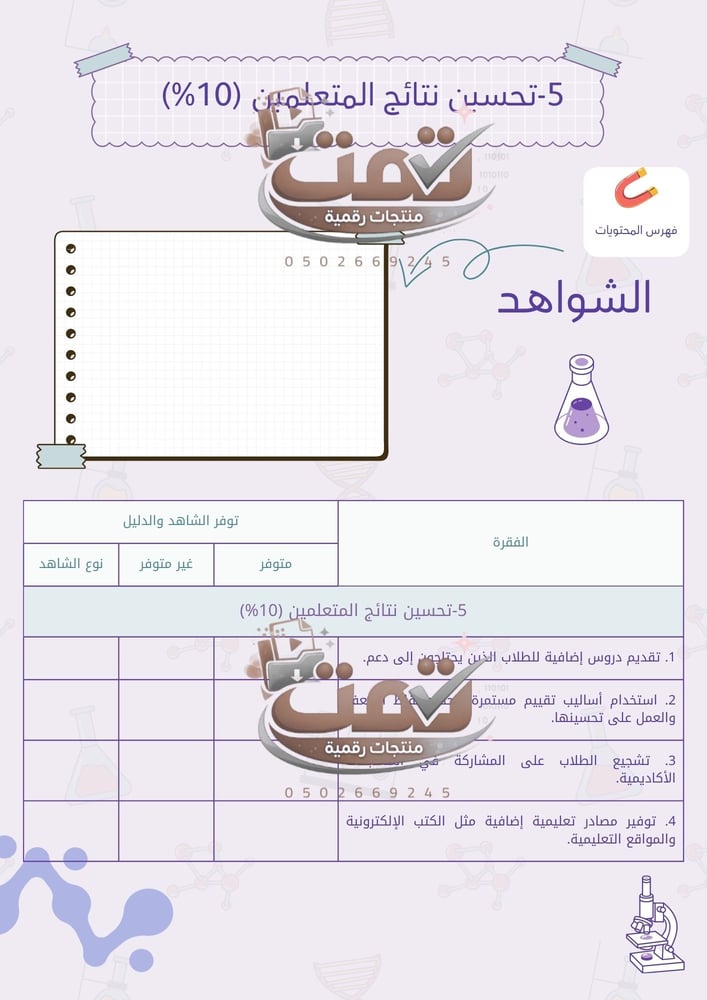 📘 ملف أداء الشواهد الوظيفي – تصميم مناسب الفيزياء والعلوم