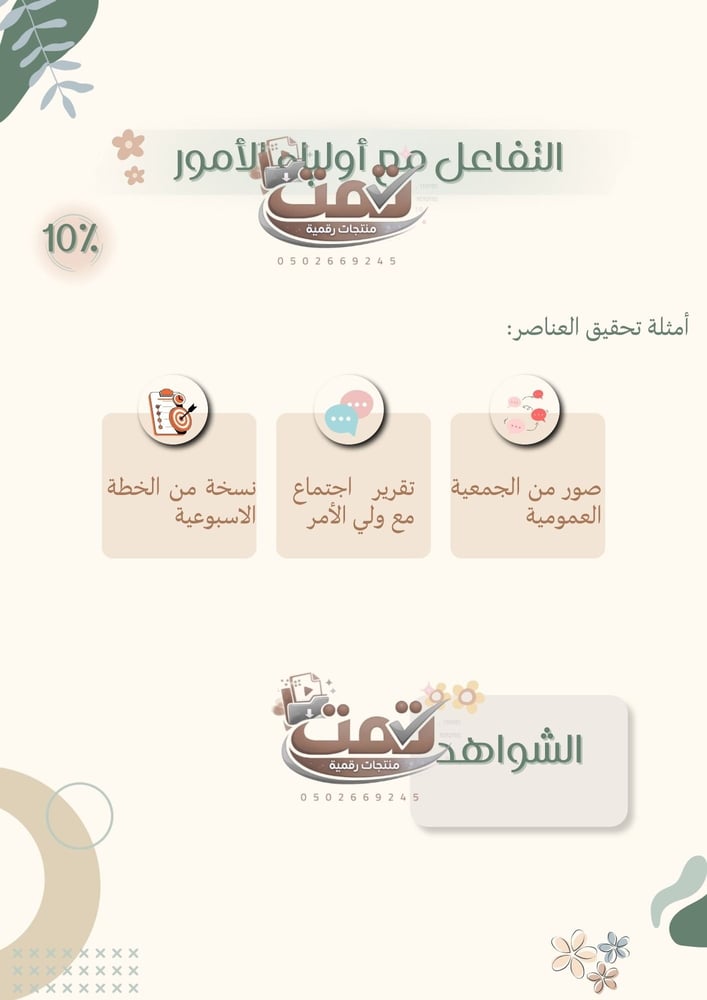 ملف اداء الشواهد الوظيفي ( مناسب للجميع )