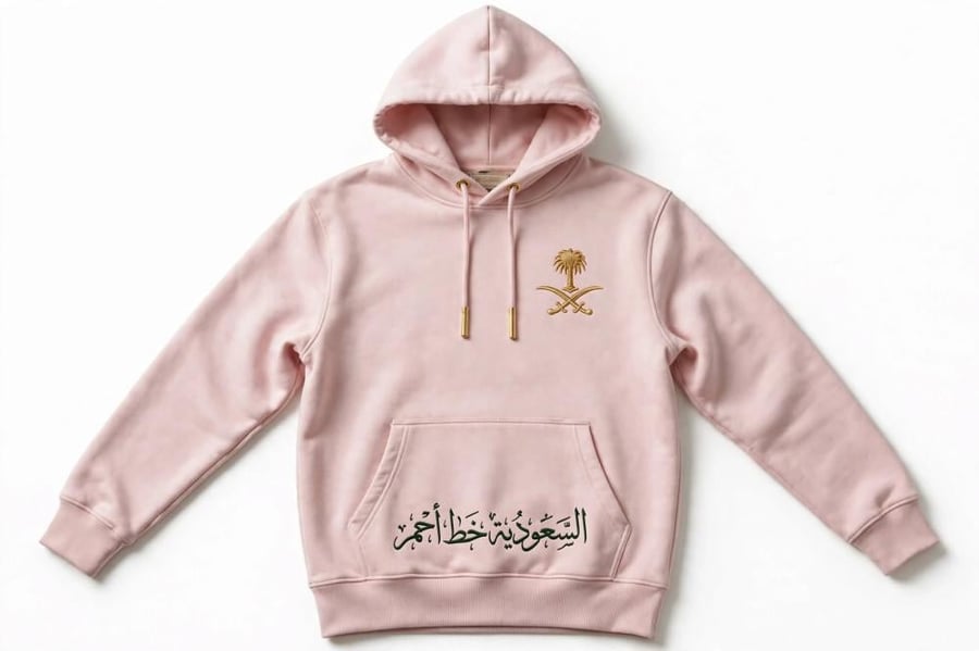 هودي وردي السعودية خط أحمر بتصميم وطني سعودي من متجر الفاخر