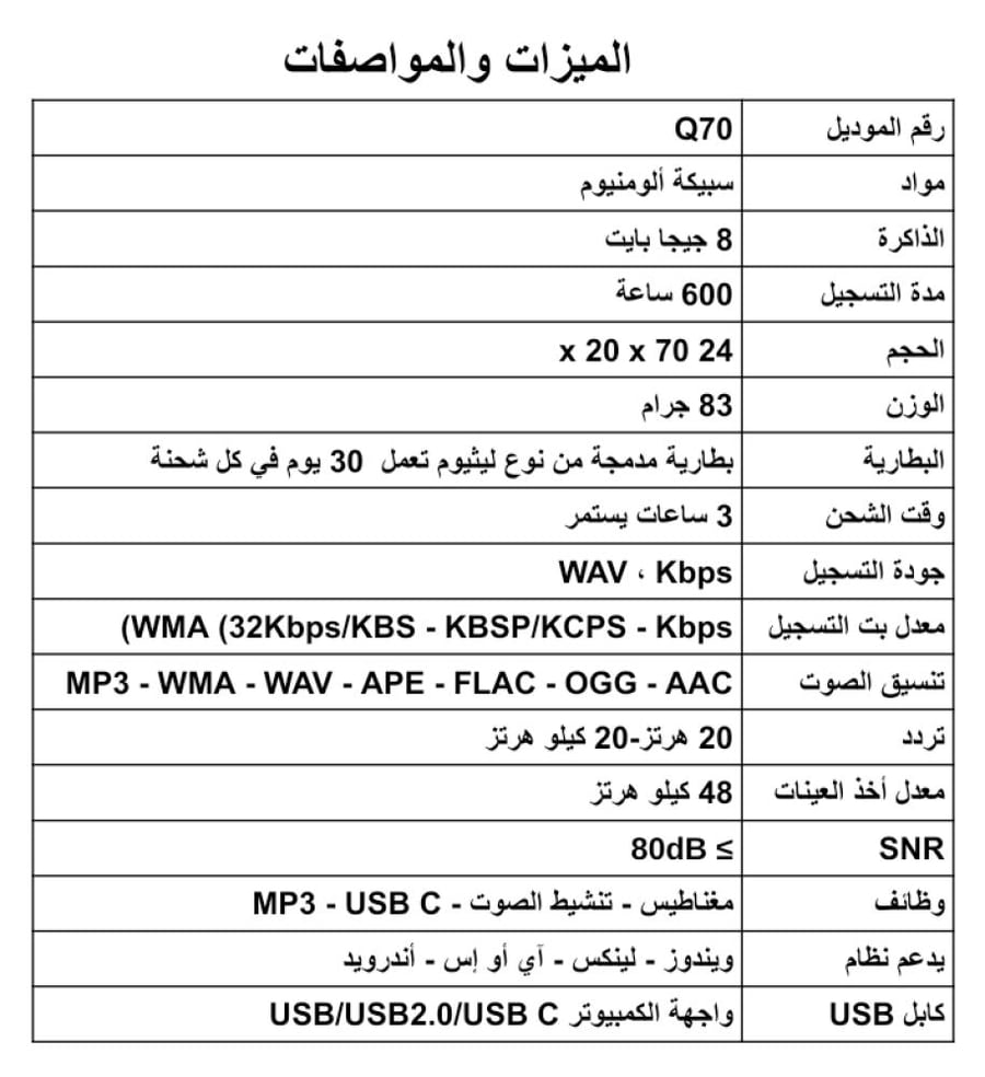 مسجل صوت صغير إحترافي سعة الذاكرة 64 جيجا النسخة الجديدة المطورة