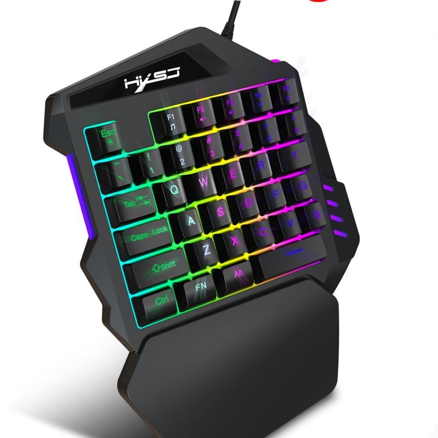 أفضل بيع 35 مفتاحًا غشاء الفيلم بيد واحدة لوحة مفاتيح الألعاب RGB الخلفية المدمجة الصغيرة محمولة للغاية للهاتف المحمول lol