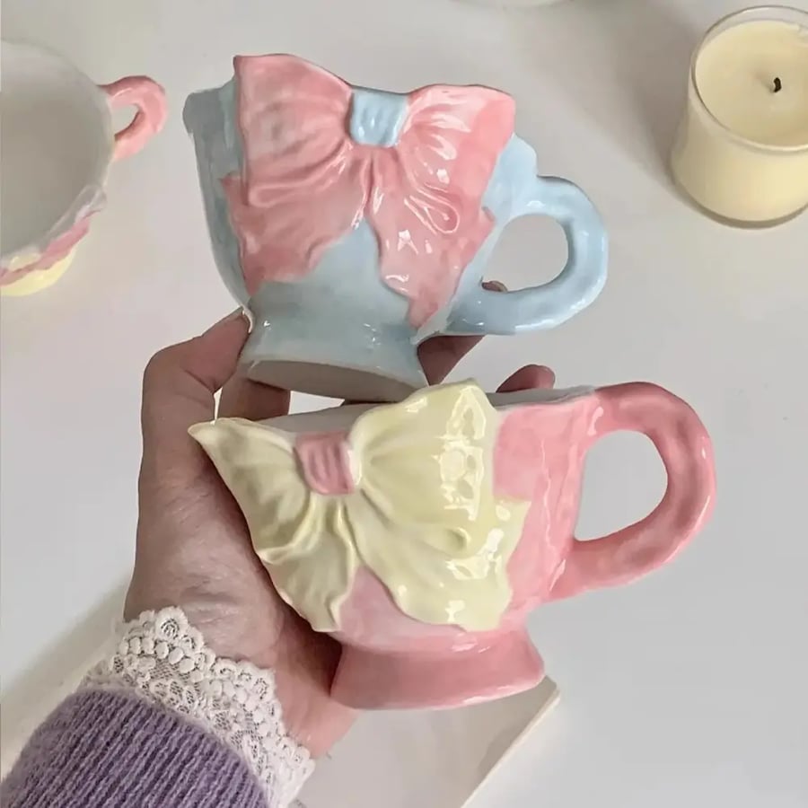 كوب سيراميك فيونكة 180ML يدوي مع مقبض