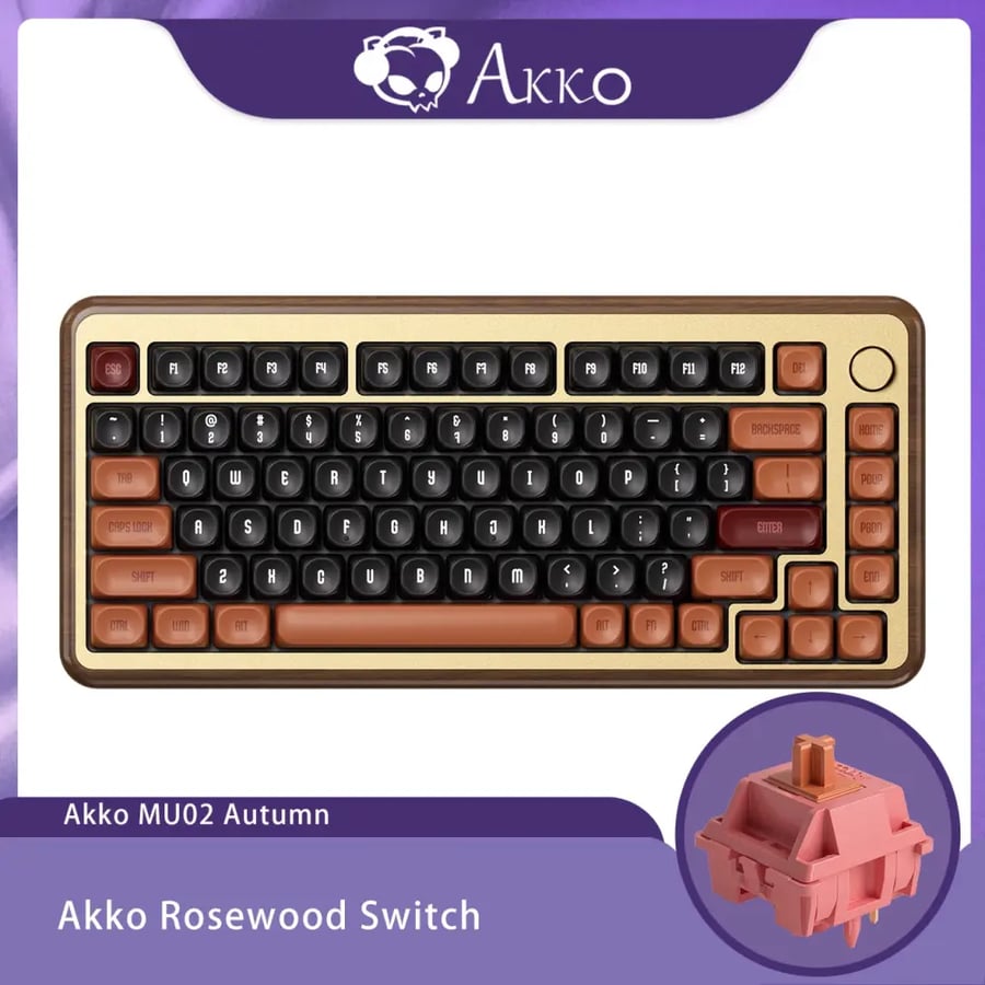 لوحة مفاتيح Akko MU02 خشبية 75%