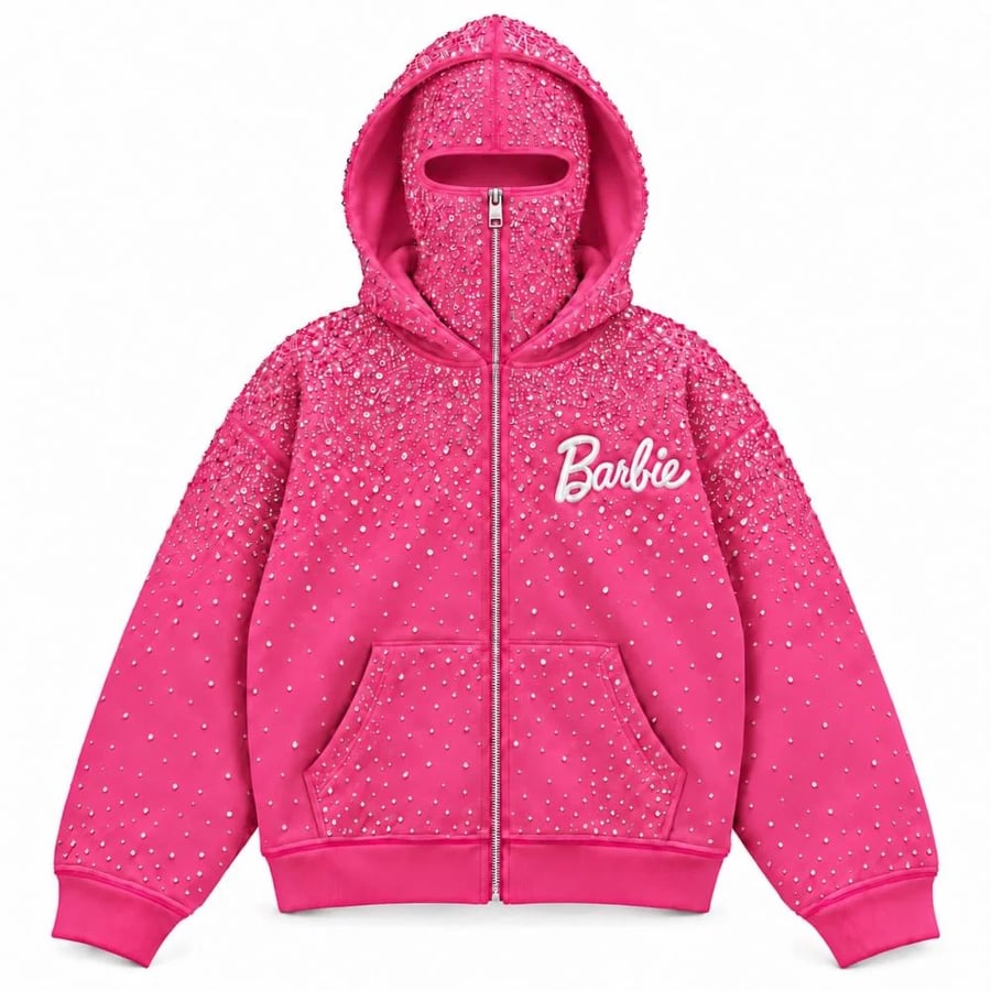 هودي Barbie بالفصوص وغطاء الوجه