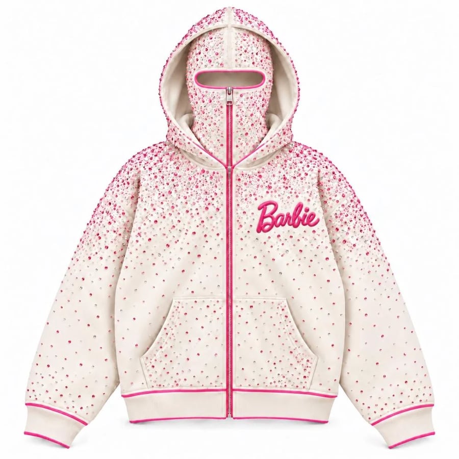 هودي Barbie بالفصوص وغطاء الوجه