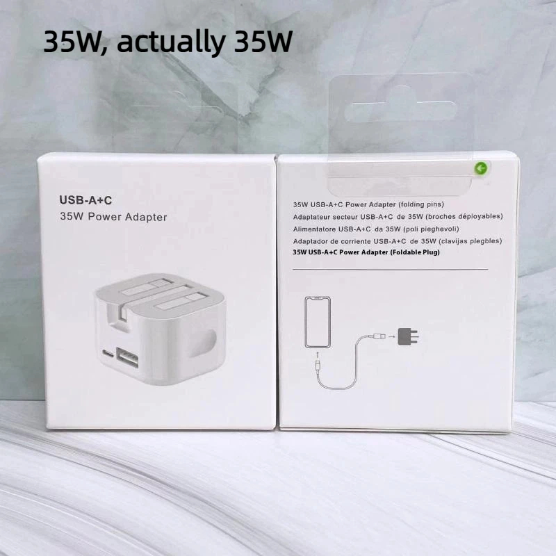 شاحن USB-C فائق السرعة 20 واط 35 واط للهواتف 13 14 15 16 S24 S23 متوافق مع المعايير البريطانية للمملكة المتحدة للسفر والاستخدام المنزلي