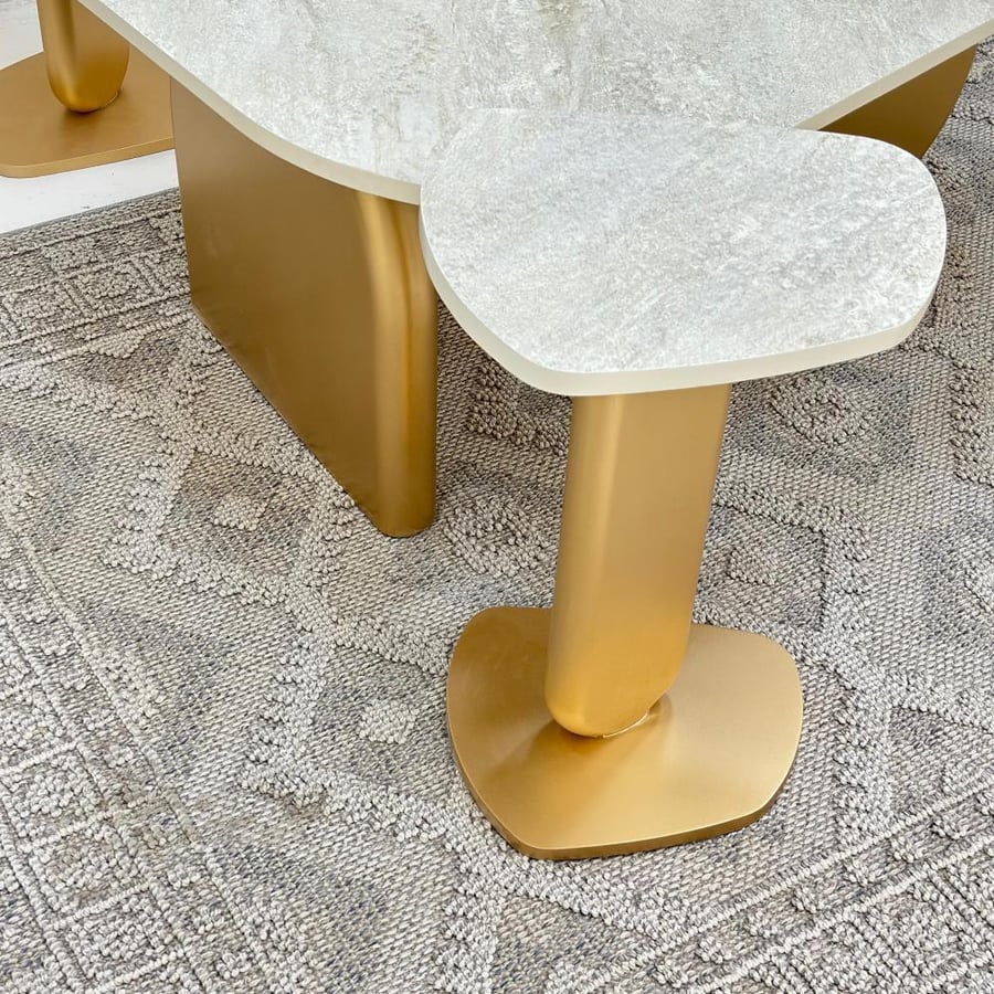 New Design Table Set 5 Pieces Gold