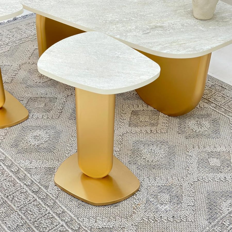 New Design Table Set 5 Pieces Gold