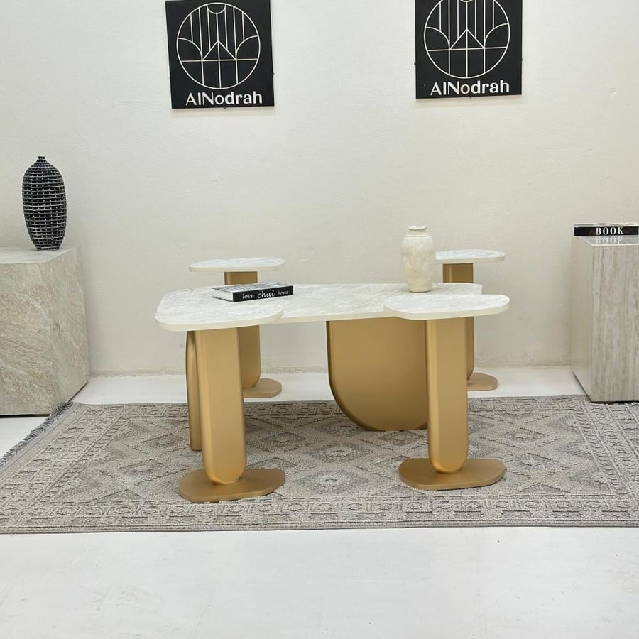 New Design Table Set 5 Pieces Gold