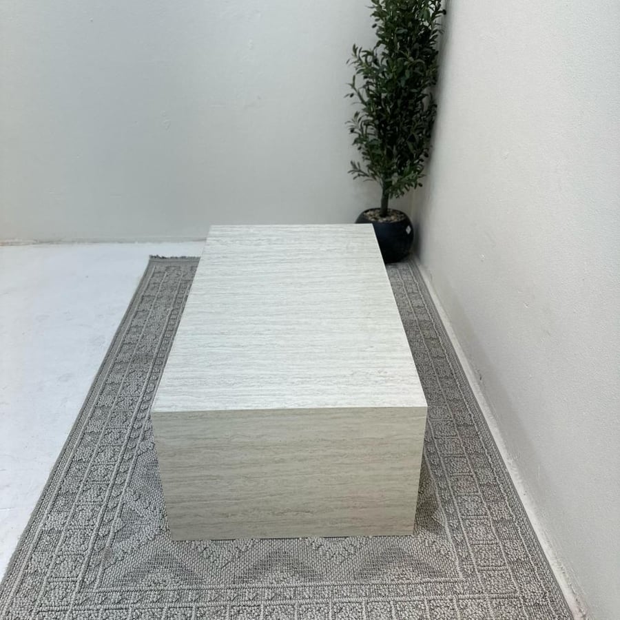 Coffee table surface and base, marble substitute, and hidden wood