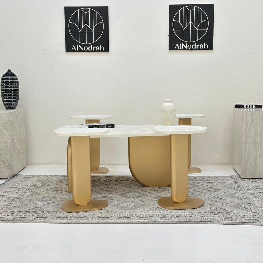 New Design Table Set 5 Pieces Gold
