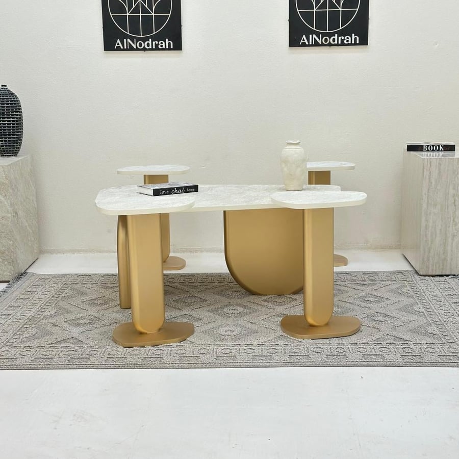 New Design Table Set 5 Pieces Gold