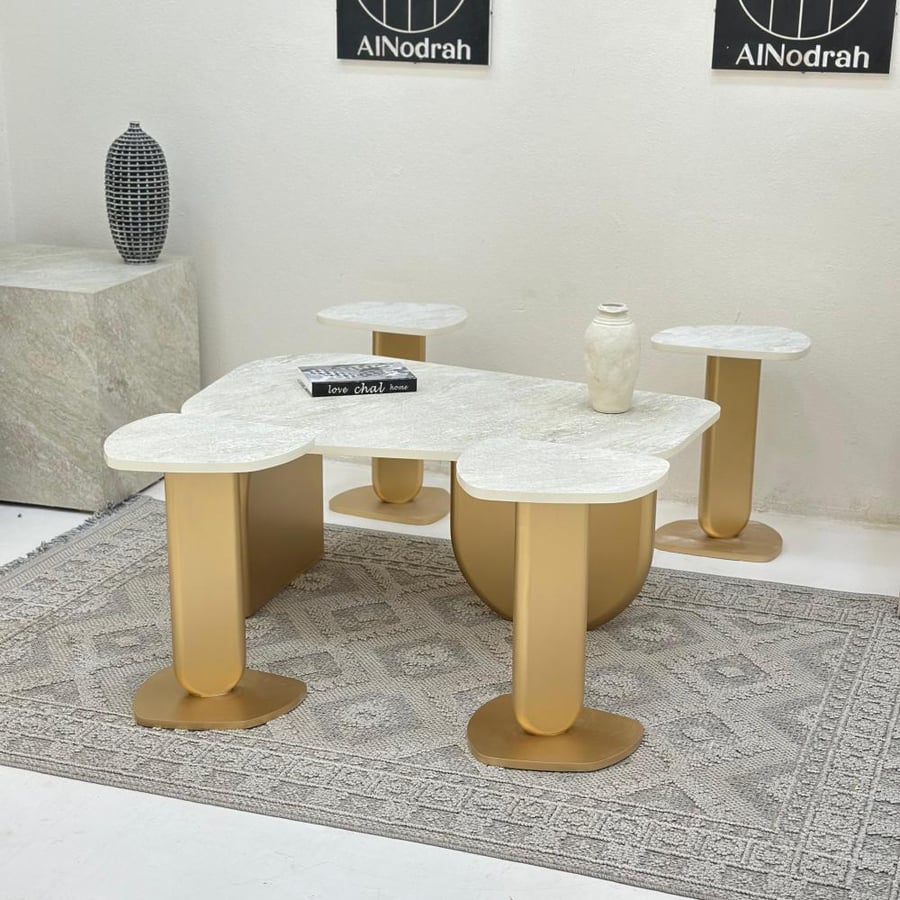 New Design Table Set 5 Pieces Gold