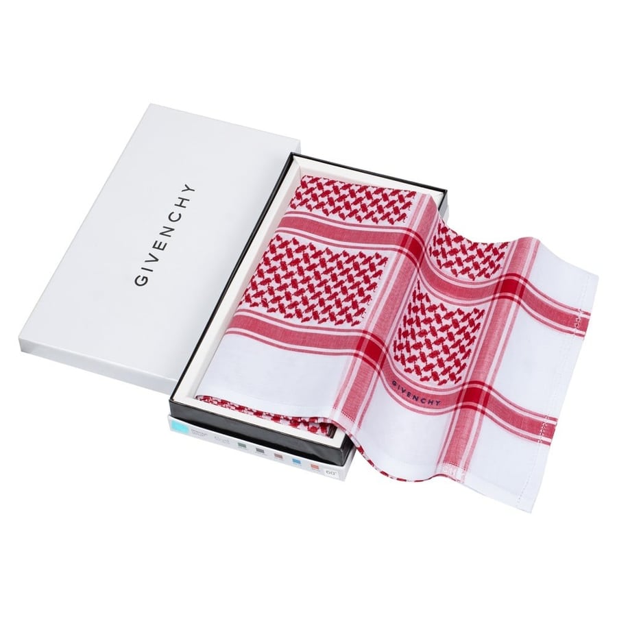 GIVENCHY classic shemagh, latest edition, and natural flower arrangement