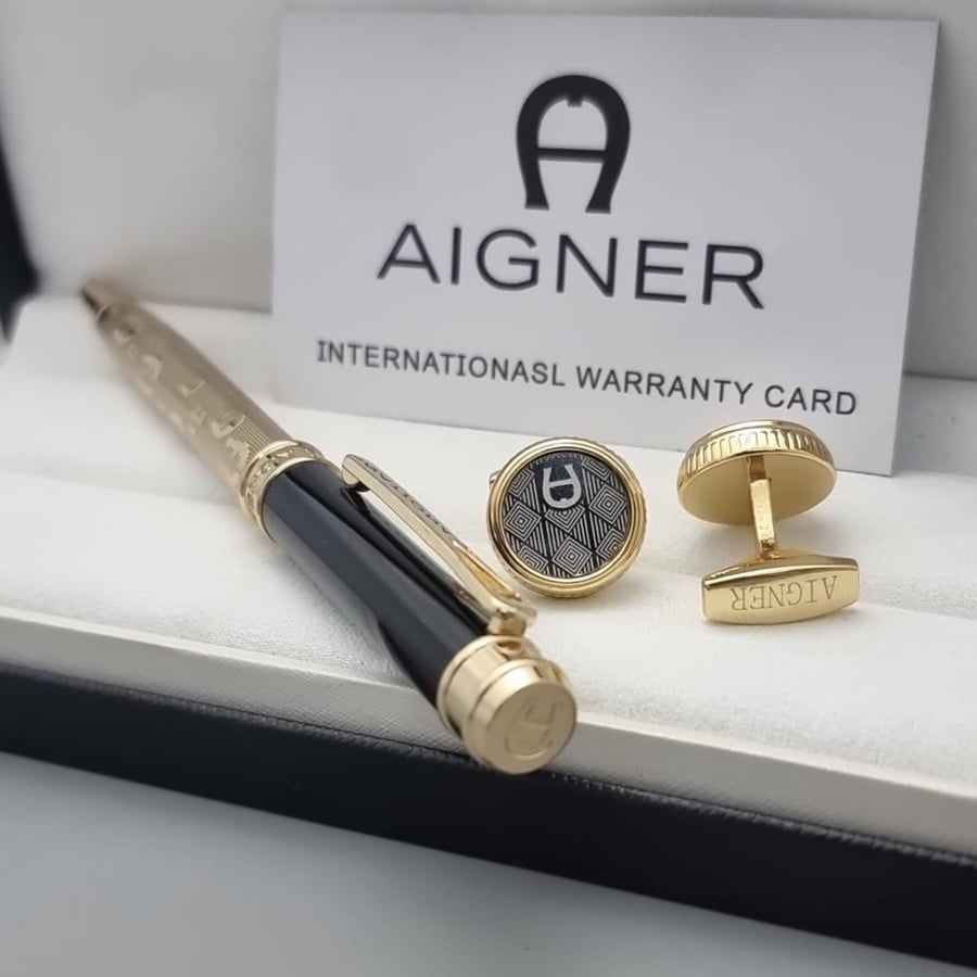طقم قلم وكبك اقنر AIGNER