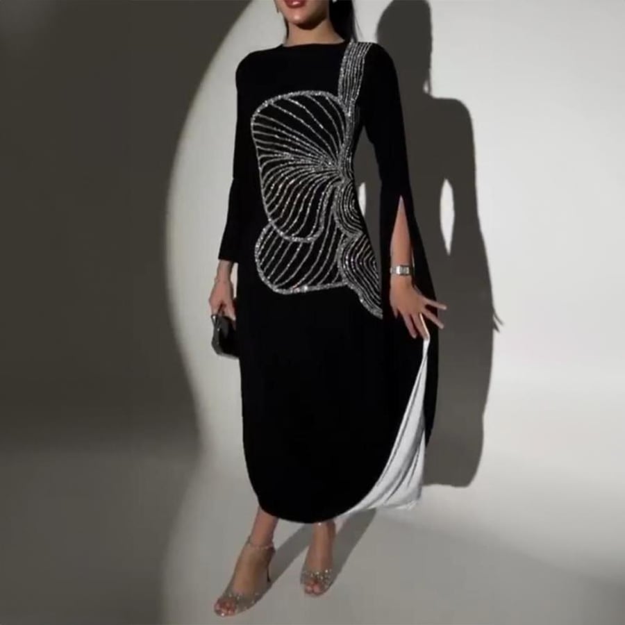 Evening dress with unique embroidery