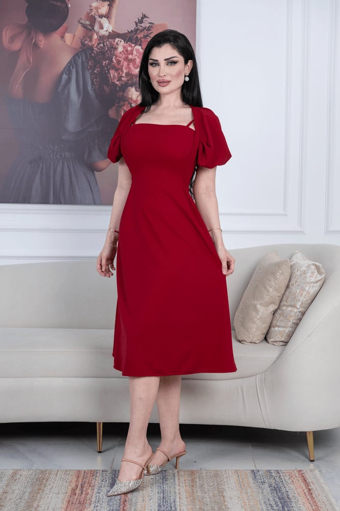 Midi dress crepe half sleeve
