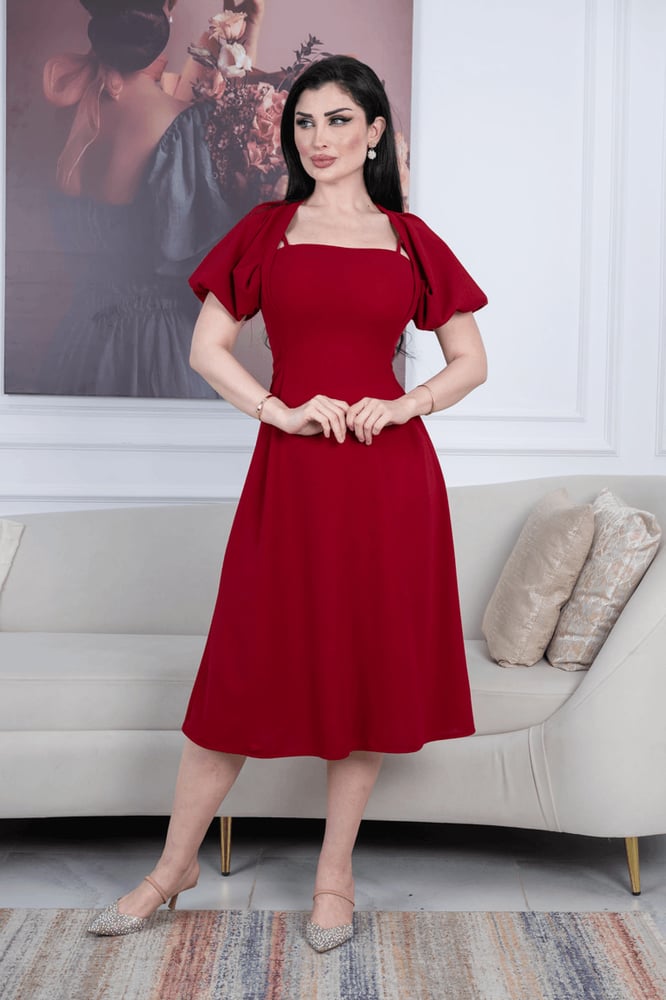 Midi dress crepe half sleeve