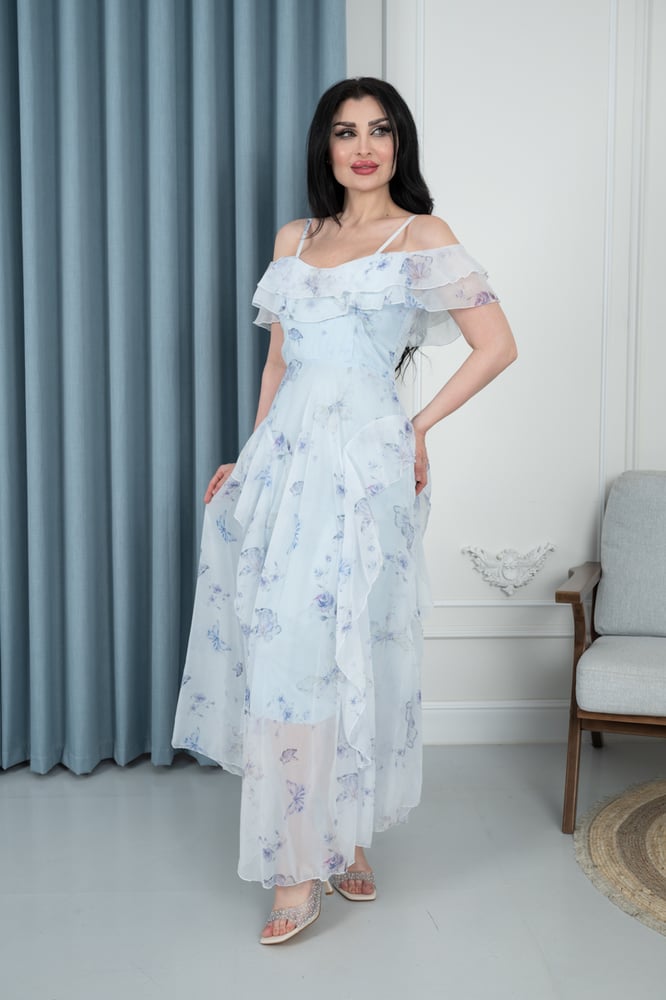 Blue flowers waves dress