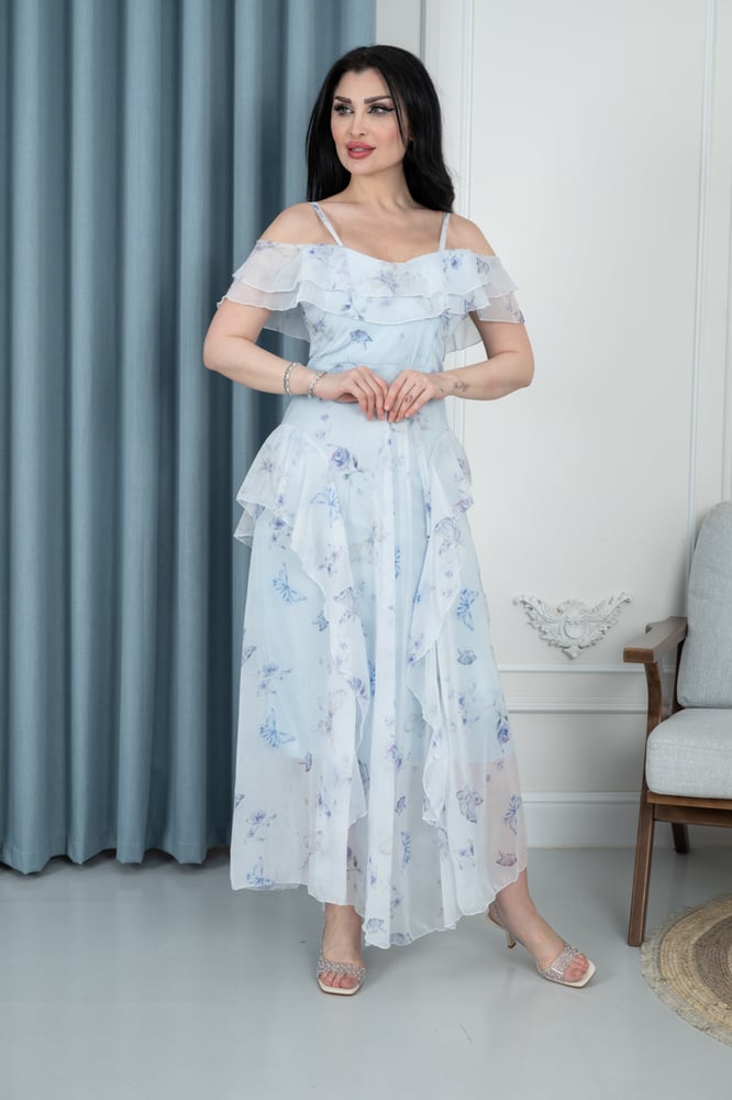 Blue flowers waves dress