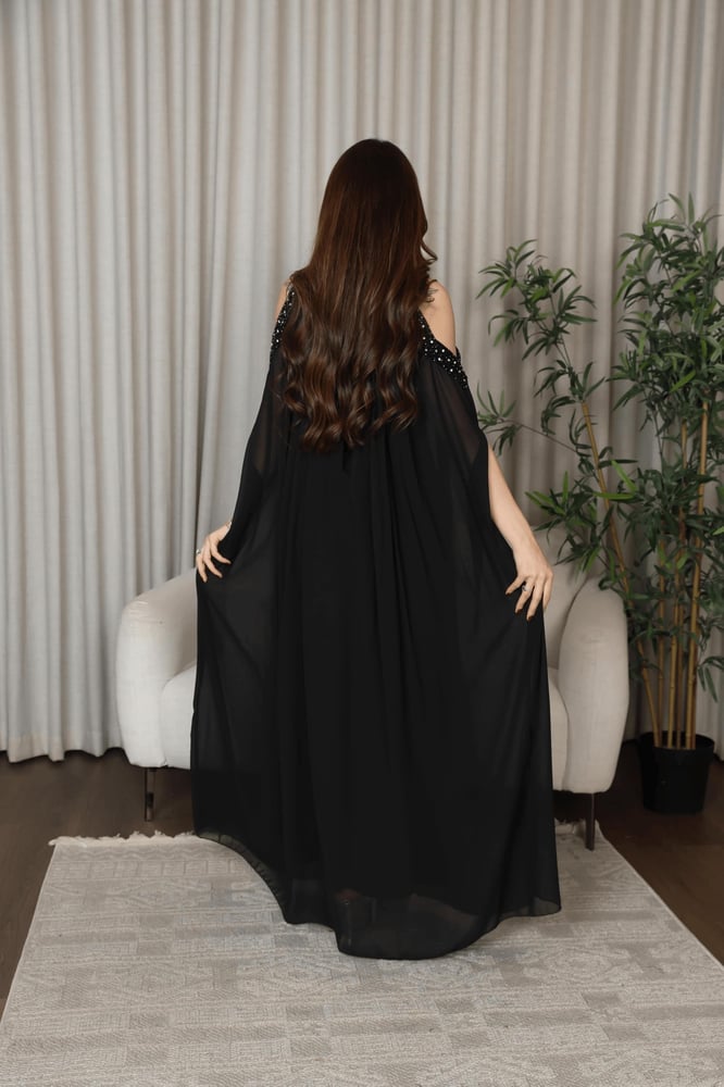 فستان سهره حوامل شيفون بكتف مكشوف