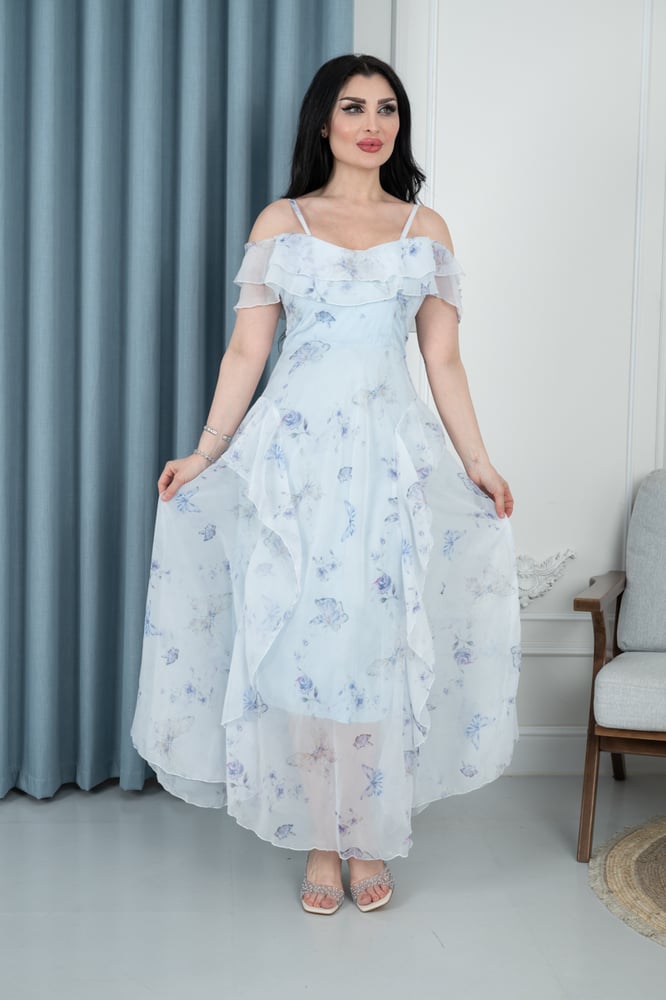 Blue flowers waves dress