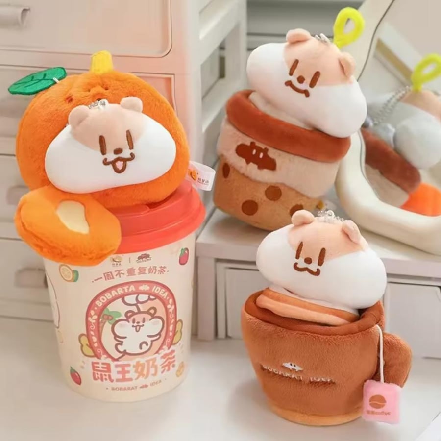 Original 100% Hamster Plush Keychain Blind Cup