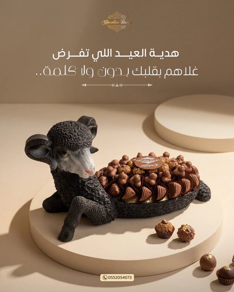 صينيه خروف اسود كبير حلا سويسري
