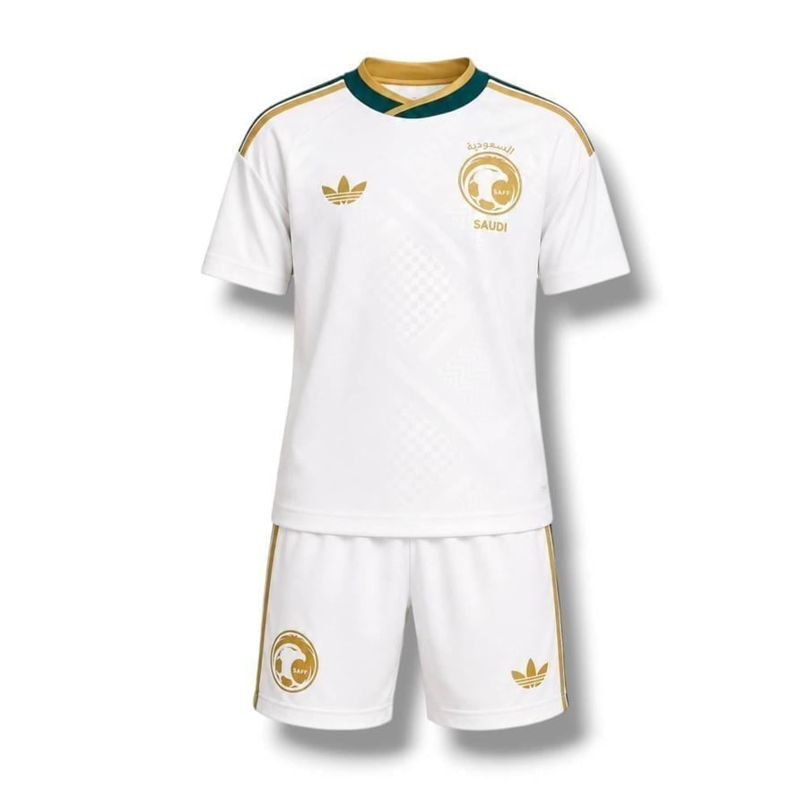 طقم المنتخب السعودي اطفال 2026 الأبيض