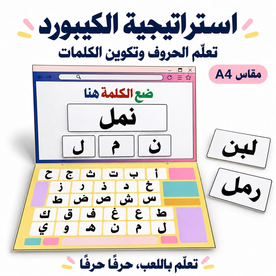 استراتيجية الكيبورد التعليمية لتكوين الكلمات – A4