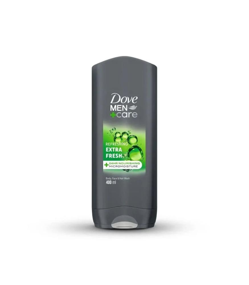 Dove men's care wash 3-in-1 for body, face, and hair extra fresh - 400 ml