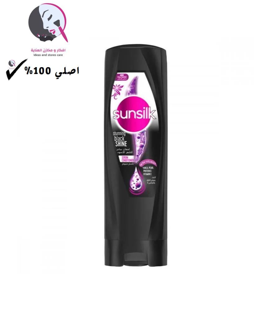 صانسيلك بلسم سيروم لمعان ساحر للشعر الأسود - 340 مل